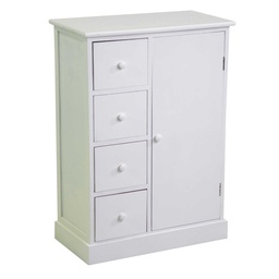 [S-V8033750000] Mobiletto Cassettiera Bianco 1anta + 4 Cassetti 56x30x79 cm