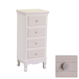 [S-V8041240000] Mobiletto in legno con 4 cassetti crema - Dimensioni: 37x30x80 cm