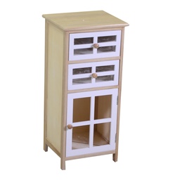 [S-V4119770000] Cassettiera Naomi 1 anta e 2 cassetti naturale rettangolare cm33x30xh72