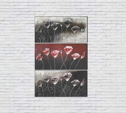 [S-QU/081] Olio su tela multicolor con telaio in legno, dimensioni 70x140x4 cm