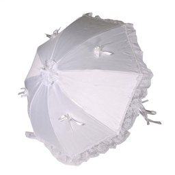 [S-V1102250000] Ombrello Seta e Pizzo Bianco 59x40x10 cm