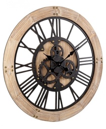 [S-B0181898] Orologio da parete Ticking in legno - Ø80 cm x 5 cm
