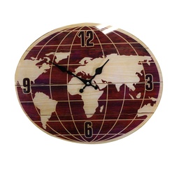 [S-V1869490000] Orologio vetro mondo rosso ovale 34x4cm