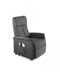 [S-RE/207/MGS2] Poltrona a 2 motori in microfibra e metallo, grigio scuro, 75x82x110cm