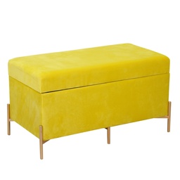 [S-V2808270000] Panca in velluto giallo 78x40x45 cm