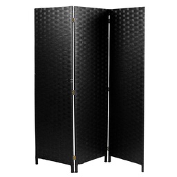 [S-V42017200NE] Paravento in carta a 3 ante, colore nero, dimensioni 40x175 cm
