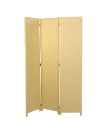 [S-V42056500CR] Paravento in poliestere 3 ante naturale 40x175 cm