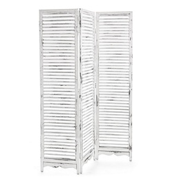 [S-B0721495] Paravento separe 3 ante legno bianco MIlky cm 120 x 180
