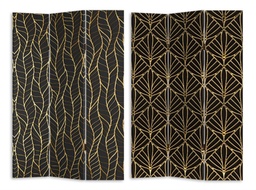 [S-V4206740000] Paravento stampa 3 ante nero decori 120,6x2,5h180