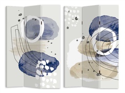 [S-V4214440000] Paravento stampa cerchi bianco blu 3 ante rettangolare 120,6x2,5xh180