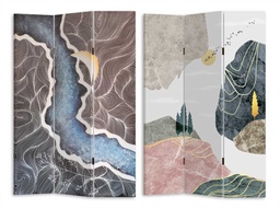 [S-V4214430000] Paravento stampa effetto colline multicolor 3 ante rettangolare 120,6x2,5xh180