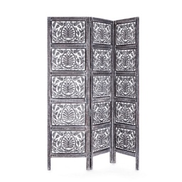 [S-B0721447] Paravento stile fusion 3 ante grigio anticato - 150x2.5x180 cm