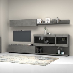 [94077] Parete attrezzata Cemento AKTIF 280x35x h180 cm