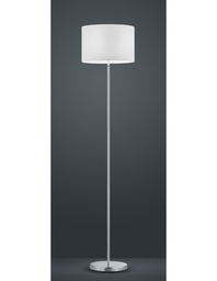 [S-TRIO401100101] Piantana Nichel Paralume Tessuto Bianco Ø35 cm