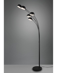 [S-TRIOR46155032] Piantana in Metallo Nero con Bracci ad Arco 5xE14