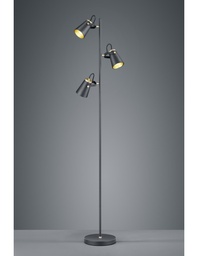 [S-TRIO408800332] Piantana Minimal 3 Coni Orientabili Edward H160 cm Nero e Oro
