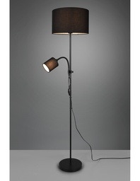 [S-TRIOR40192002] Piantana Owen con Paralume Tessuto, Nero, L36 cm