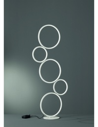 [S-TRIO422610531] Piantana LED Rondo 5 Cerchi Bianco H115 cm