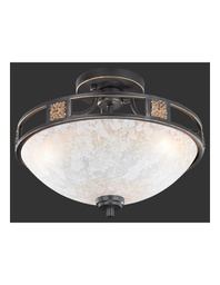 [S-TRIO608100324] Plafoniera 3xE27 Quinta Ruggine Vetro Alabastro Ø42 cm Trio Lighting