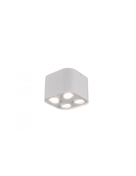 [S-TRIO612900431] Plafoniera Cubo 4 Spot Orientabili Bianco Opaco