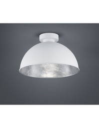 [S-TRIOR60121001] Plafoniera Cupola Jimmy 1xE27 Bianco E Argento Ø31 cm Trio Lighting