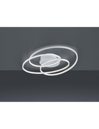 [S-TRIO673916031] Plafoniera a Led Gale 3 Cerchi Bianco Opaco Dimmerabile L60 cm
