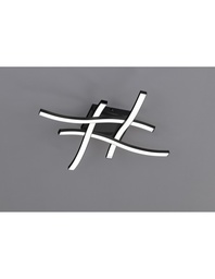 [S-TRIOR62474132] Plafoniera Moderna Route Nero 4 Bacchette Led 3000k