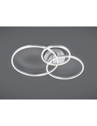 [S-TRIO670810607] Plafoniera Moderna Winona Nichel Led Dimmer Rgbw