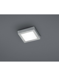 [S-TRIO657111207] Plafoniera Quadrata Led Dimmerabile Nichel 18x18 cm