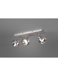 [S-TRIO800700307] Plafoniera Soffitto 3 Spot Orientabili Nichel Opaco
