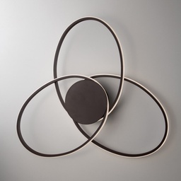 [S-BL227-3PCA] Plafoniera in metallo e alluminio Marrone con 3 LED integrati 67x h8 cm