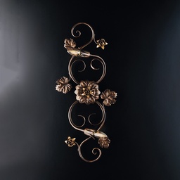 [S-BL169-PL2-BR] Plafoniera  rosoni in ferro Marrone Oro due luci 73x2x h17 cm