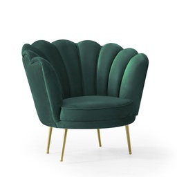 [97213] Poltrona a conchiglia Orel in velluto verde smeraldo
