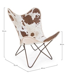 [S-B0746153] Poltrona metallo marrone Buffalo