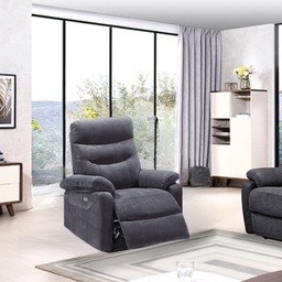 [100063] Poltrona recliner elettrico grigio scuro  855 x 92 x 109 cm