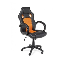 [S-B5710244] Poltrona ufficio Racing nero-arancio in similpelle - Dimensioni: 55x66x1107120 cm
