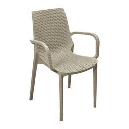 [94840] Poltroncina Nirvana polipropilene beige effetto rattan
