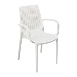 [94841] Poltroncina Nirvana polipropilene bianca effetto rattan