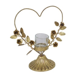 [S-V6195380000] Portacandele in metallo rose oro 22x10x24 cm