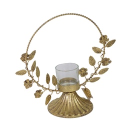 [S-V6195390000] Portacandele in metallo color oro rosa 23x10x23 cm