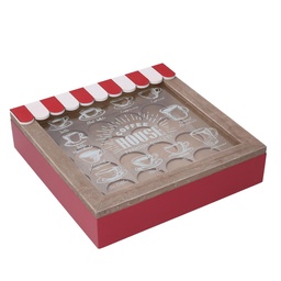 [S-V5960810000] Portacialde in legno quadrato 23,5x23,5x6,5 cm