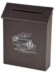 [S-V9131310000] Portalettere nero da parete cm.23 x 7,5 x 29