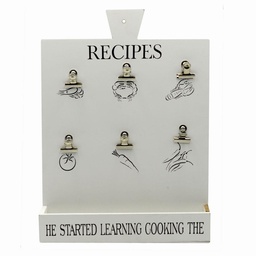 [S-V5916380000] Portamemo in legno bianco con mensola cm30x6,5h40