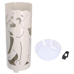 [S-V3504130000] Portaombrelli metallo crema cane tondo 19x49 cm