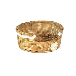 [S-V1613440000] Portapiatti con pizzo e fiore bianco 25x25x6 cm