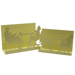 [S-V3404570000] Portariviste metallo sagome 1-2 crema 35x12x24 cm