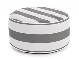 [S-B0806761] Pouf Righe Gonfiabile Bianco-Grigio