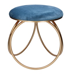 [S-V28068500OT] Puff in metallo velluto ottanio tondo 44x42h43 cm