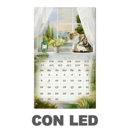 [S-V4615750000] Quadro LED con calendario bianco rettangolare 30x50x1,8 cm