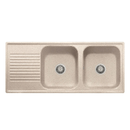 [94623] Samet Lavello 116x50 2 vasche Granitovero1162vsavp gocciolatoio avena